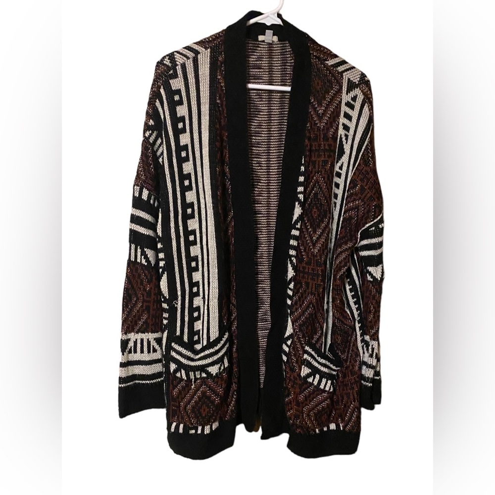 Ecote Urban Outfitter Open Front Cardigan Women Large Geometric Multicolor comfy - Picture 13 of 16